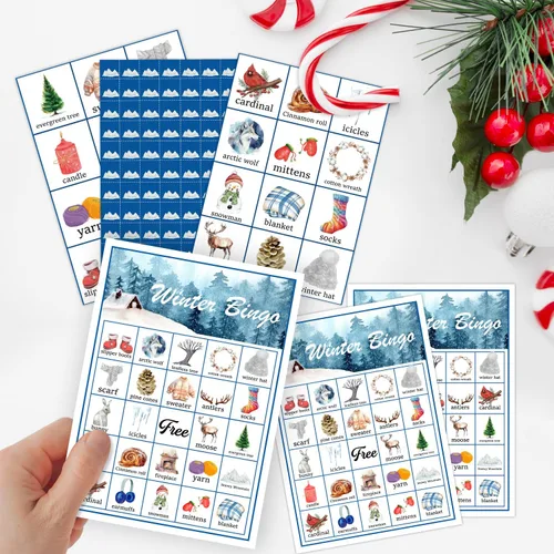 Miniatura 3 de Juegos de fiesta de bingo de Navidad, juegos de fiesta de Navidad para suministros de fiesta de Navidad, 24 jugadores, suministros de fiesta