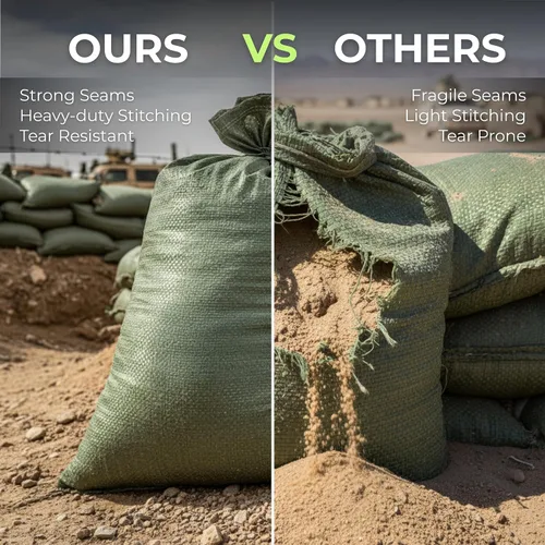 Miniatura 6 de Empty Sandbags Military Green with Ties 14" x 26" - Woven Polypropylene Extra Heavy Duty Sand Bags Flood Protection