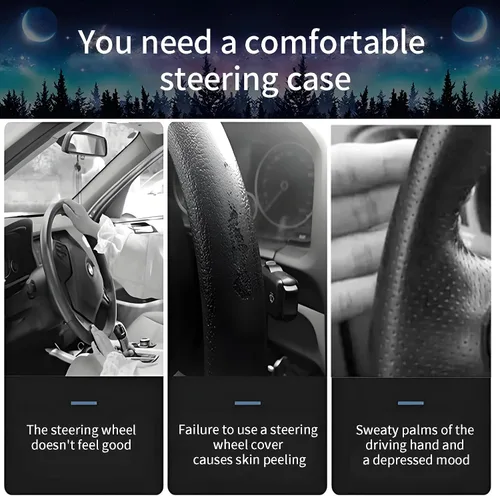 Miniatura 3 de Funda para volante de automóvil, de neopreno elástico transpirable antideslizante de 15 pulgadas, protector para volante de automóvil para mujeres