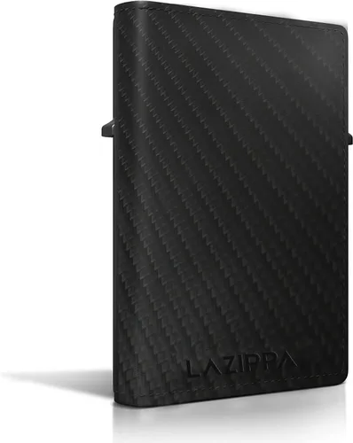 Miniatura 2 de LAZIPPA Cartera inteligente para hombre, de bolsillo, minimalista, con soporte para rastreador, cartera de cuero con bloqueo RFID, elegante cartera