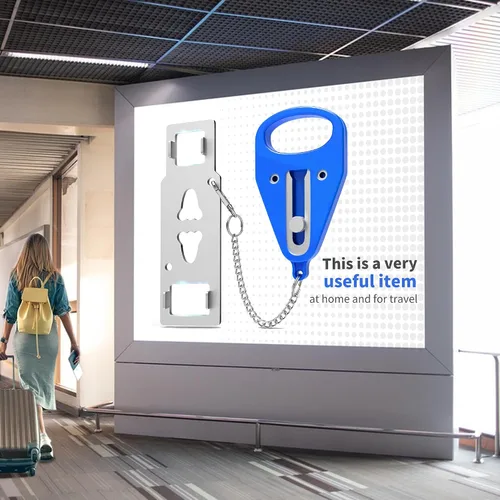 Miniatura 7 de Cerradura de puerta portátil para seguridad del hogar, cerradura de viaje, cerraduras de seguridad para seguridad adicional y privacidad, perfecta