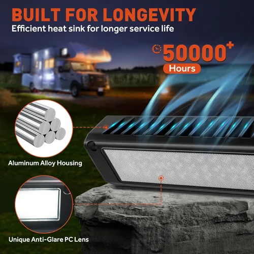 Miniatura 3 de Luz LED para porche exterior de casa rodante, impermeable, 10-30 V CC, baja corriente, accesorio de iluminación de 13 pulgadas, 90 W, 2800 lúmenes