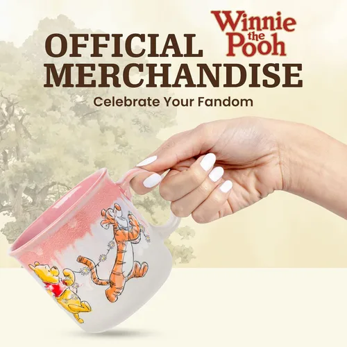 Miniatura 4 de Taza de Campista de Cerámica con Esmalte Reactivo Silver Buffalo Winnie the Pooh con Piglet, Tigger y Eeyore, 20 Onzas Grupo Winnie the Pooh