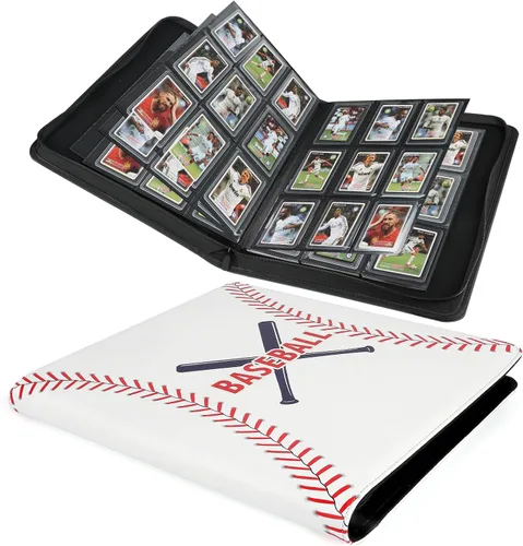 Miniatura 18 de Carpeta Toploader rígida, fundas rígidas con 9 bolsillos para 288 tarjetas. Carpeta de tarjetas con fundas para rígidas "3 × 4", tarjetero (negro)