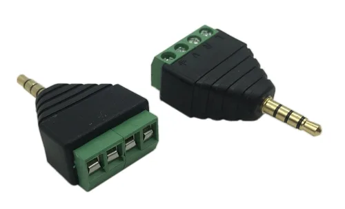 Cerrxian 0.138 in 4 polos estéreo TRRS Audio Video macho a 4 terminales de tornillo hembra reemplazo de auriculares sin soldadura Balum convertidor