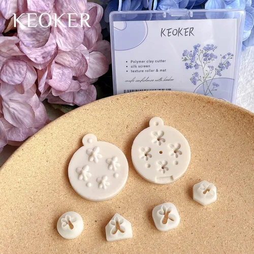 Miniatura 2 de Keoker Moldes para aretes de arcilla polimérica de lavanda, cortadores de pétalos y moldes para hacer joyas, perfectos para amantes de los aretes