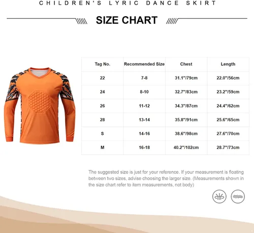 Miniatura 4 de Camiseta de portero de fútbol para niños, camiseta acolchada de manga larga, uniformes de entrenamiento de fútbol