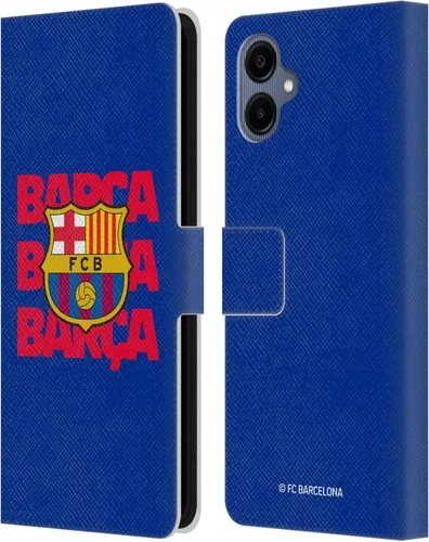 Head Case Designs Funda de piel con licencia oficial del FC Barcelona Barca Crest Graphics para Samsung Galaxy A06 4G