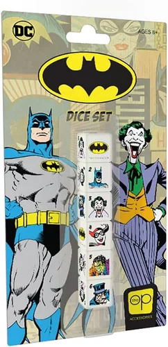 USAOPOLY Juego de dados de Batman | Dados coleccionables D6 con personajes de DC Comic – Batman, Joker, de dos caras, Harley Quinn, The Penguin y