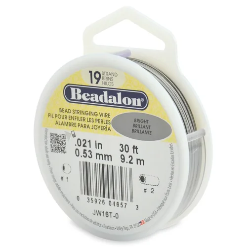 Miniatura 35 de Beadalon Alambre de cuerda de cuentas de acero inoxidable de 19 hebras, 0.018 pulgadas / 0.018 in, bronce, 100 pies / 101.7 ft
