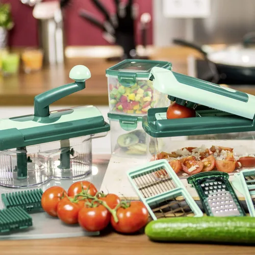 Miniatura 7 de Genius Cortador de verduras y frutas de plástico, plástico, verde menta, 10.4 x 4.5 x 5.7 in