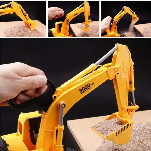 Miniatura 3 de Juguete de excavadora para construcción de tamaño extra grande con brazo pinza de pala, para niños