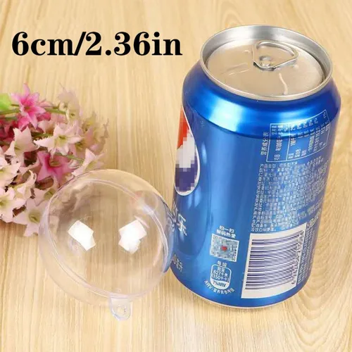 Miniatura 4 de 20 esferas transparentes rellenables de 2.36 pulgadas, plástico transparente engrosado, esférico, para decoración de árbol de Navidad y días