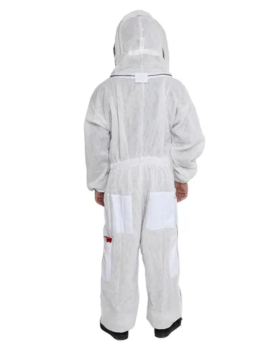 Miniatura 8 de Traje de abeja ventilado de 3 capas, kit de traje de apicultor con velo de esgrima desmontable y guantes de abeja (2XL)