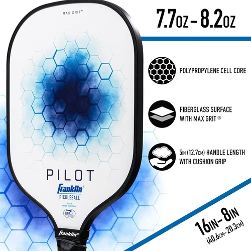 Miniatura 6 de Franklin Sports Pala de Pickleball - Raqueta Oficial de Pickleball de EE. UU. (USAPA) Aprobada de Núcleo de Polipropileno Pilot - Raqueta Pro Ligera