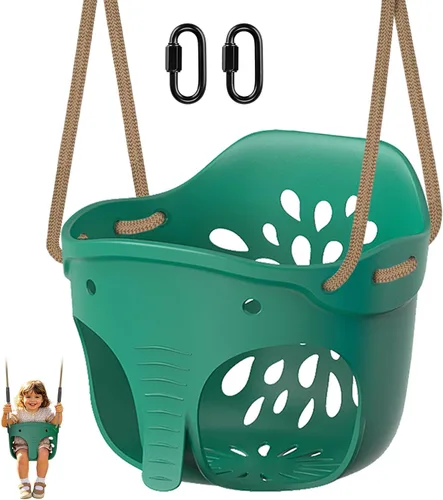 Miniatura 19 de SELEWARE Asiento de Columpio de Madera Colgante para Árbol para Niños, 100% Poliéster Cuerda Resistente a la Intemperie Estructura de Tubería