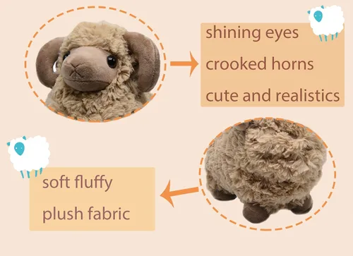 Miniatura 4 de BABOLI Peluche de oveja de peluche adorable y esponjoso, súper suave y lindo, muñeca de cordero, regalos bonitos para niños y niñas, regalo