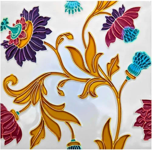 Miniatura 4 de Salvamanteles cuadrados grandes pintados a mano del azulejo de cerámica portugués hecho en Portugal (TG10)