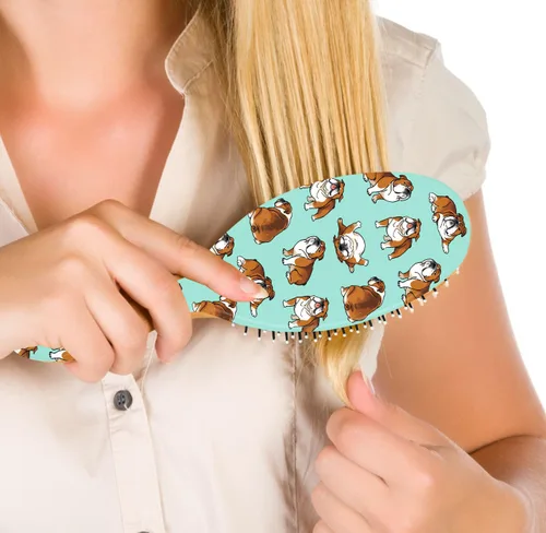 Miniatura 4 de WIRESTER Cepillo desenredante para todo tipo de cabello, cepillo de pelo para niñas y mujeres, adecuado para cabello húmedo y seco, posturas Bulldog