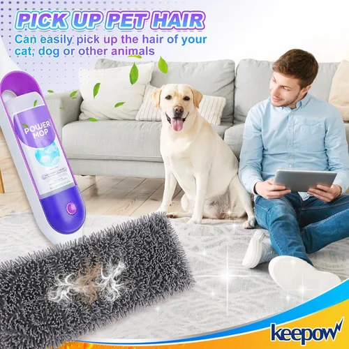Miniatura 6 de KEEPOW Almohadillas de microfibra reutilizables para mopa Swiffer Powermop, paquete de 2, almohadillas de mopa eléctrica para trapeador de 13 a 15