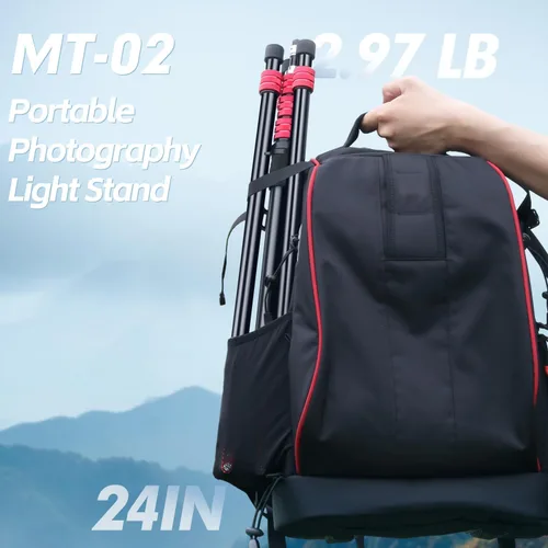 Miniatura 9 de FreeSea Soporte de luz de aluminio, soporte de trípode ajustable para fotografía, 260cm/102inch Studio Trípode resistente para Speedlite Flash