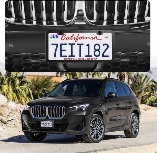 Miniatura 2 de LivTee Marcos Negros para Placas de Matrícula, Cubiertas de Placas de Matrícula de Acero Inoxidable de 2 Agujeros, 2PCS Soporte para Placas
