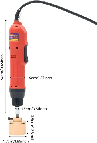 Miniatura 2 de Máquina taponadora eléctrica de mano - Herramienta de sellado de atornillado para botellas de plástico redondas de 0.394-1.181 in, color rojo