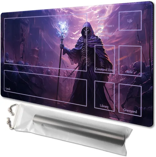 Miniatura 11 de MTG - Tapete de juego de 24 x 14 pulgadas, bolsas de almacenamiento antideslizantes, ideal para entusiastas de los juegos de cartas, alfombrilla