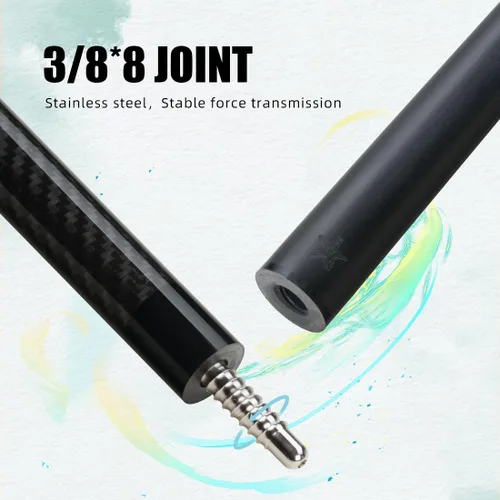 Miniatura 6 de CRICAL Palo de taco de billar de fibra de carbono de 58 pulgadas, palos profesionales de baja desviación para piscina con junta de 3/8 x 8 pines