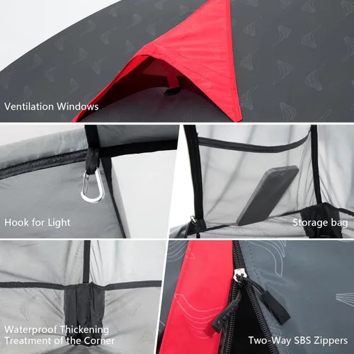Miniatura 6 de BISINNA Tienda de campaña ligera de 3 estaciones para 2/2.5/3 personas, tienda de campaña impermeable UPF40+ con ventilación de doble capa, fácil
