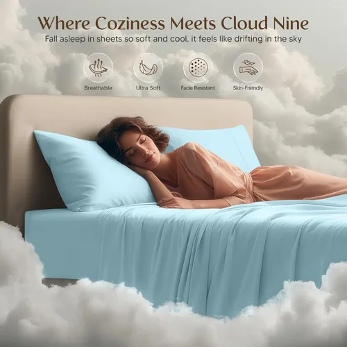Miniatura 100 de Utopia Bedding Juego de sábanas Queen – Sábanas de 4 piezas para cama tamaño Queen, microfibra suave y transpirable, incluye 1 sábana bajera, 1 Gris