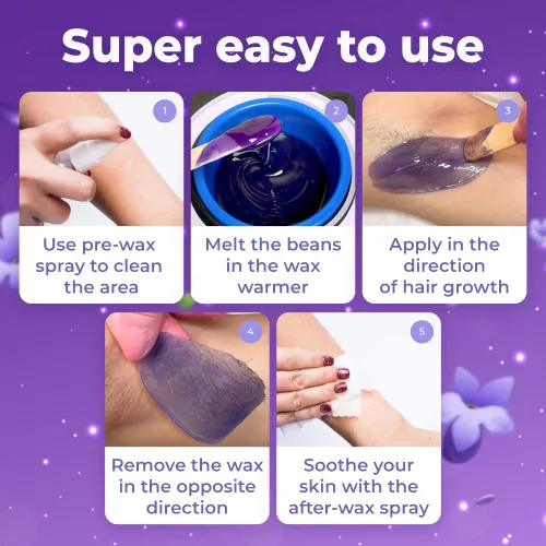 Miniatura 7 de Bella Verde Granos de cera – Perlas de cera dura para mujeres y hombres – Cera caliente para piernas brasileñas del cuerpo, cejas, labios y axilas