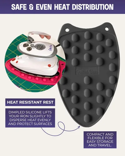 Miniatura 6 de The Quilted Bear Mini Plancha, Soporte y Alfombrilla para Planchar - Mini Plancha de Vapor Ligera con Estuche de Viaje de Carcasa Rígida, Soporte
