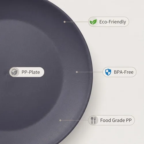 Miniatura 4 de AOYITE Platos de cena de plástico reutilizables, juego de 12 platos para ensalada irrompibles, sin BPA, aptos para microondas y lavavajillas, platos