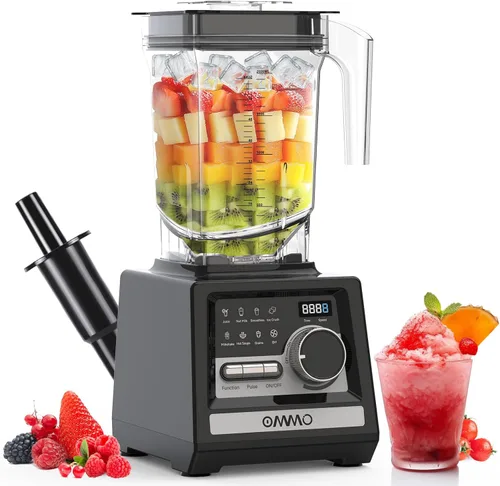 OMMO Licuadora Peak1800W para batidos, licuadoras de batidos sin BPA de 68 onzas para cocina con control de 9 velocidades y temporizador integrado,