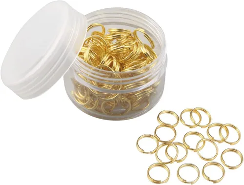 1 caja de anillos divididos de doble bucle, conectores de mini llaveros para hacer joyas, collares, pulseras, aretes, manualidades (0.315 pulgadas,