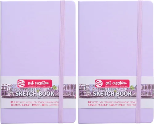 Miniatura 10 de Talens Art Creation T9314-132M 452175 Cuaderno de bocetos Talens Art Creation, cuaderno de dibujo, 13 x 21 cm (5.1 x 8.3 pulgadas), Violeta Pastel
