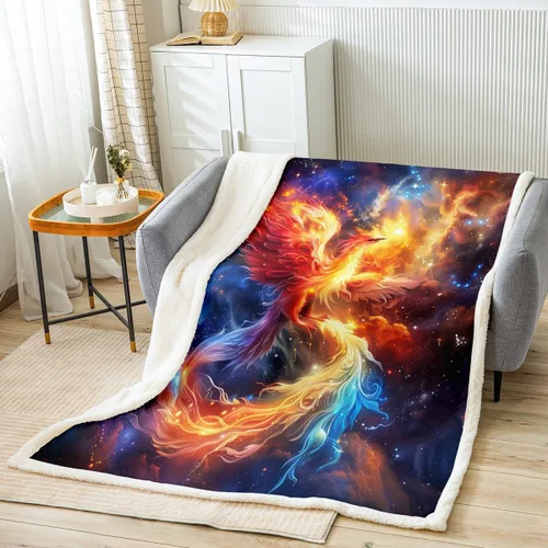 Miniatura 15 de Manfei Sports Car Kids Throw Blanket Blue and Orange Fire Bed Blanket for Boys Girls Room Decor, Black Racing Car Blanket for Couch Sofa, Soft and