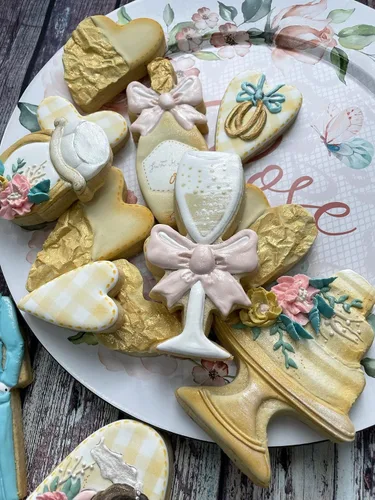 Miniatura 4 de LILIAO Cortador de galletas de copa de champán con cinta para boda/compromiso, 2.4 x 4.5 pulgadas, acero inoxidable
