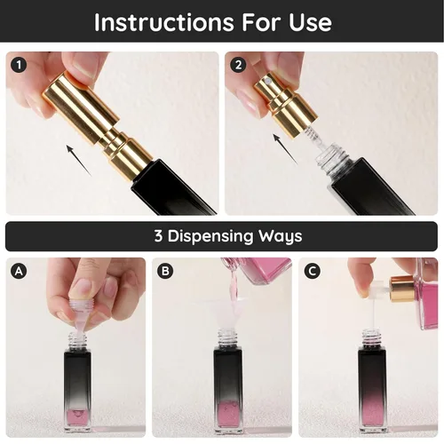 Miniatura 3 de Botellas de perfume Segbeauty para viajes, rellenables, de 10 ml, contenedores de perfume de vidrio con embudo y pipeta, 5 unidades o 10