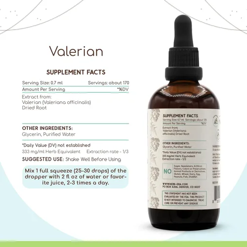 Miniatura 3 de HerbEra Valerian B120 - Tintura de extracto de hierbas sin alcohol, gotas líquidas concentradas naturales (Valeriana Officinalis) raíz seca