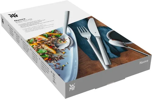 Miniatura 3 de WMF Nuova - Juego de 4 cubiertos para 1 persona, cuchillo monobloque pulido de acero inoxidable Cromargan apto para lavavajillas