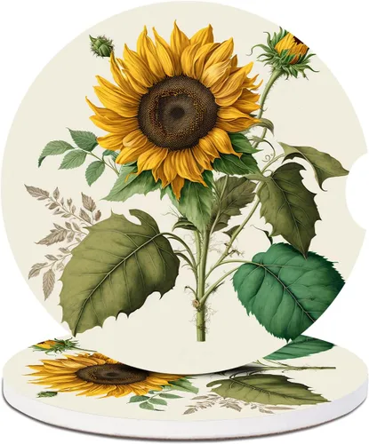 Miniatura 22 de Paquete de 2 posavasos para automóvil, posavasos abstractos de cerámica absorbente de bosque de montaña, posavasos para portavasos de automóvil