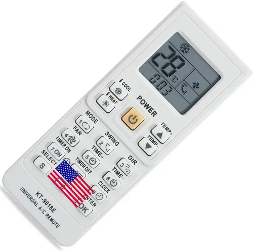 KT-9018E Control remoto universal de aire acondicionado 5000 en 1 para la mayoría de A/C LG Haier AUX CHIGO DAIKIN HISENSE HITACHI SANYO MIDEA TCL y
