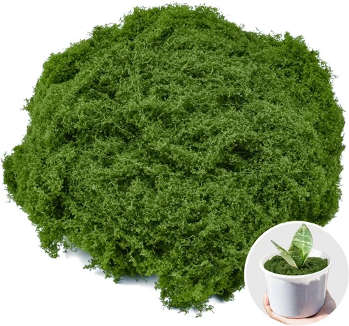 Musgo verde falso de 3.5 onzas, musgo artificial decorativo para manualidades, musgo sintético oscuro artificial para centros de mesa de bricolaje,