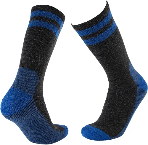 Miniatura 5 de CEREBRO Calcetines de lana merino para hombre, calcetines acolchados a media pantorrilla, que absorben la humedad, calcetines de senderismo