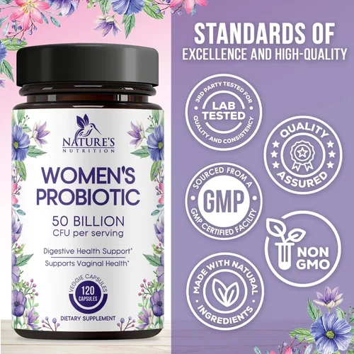 Miniatura 4 de Probióticos para mujeres – Mezcla de probióticos de 50 mil millones de UFC por cápsula – 16 cepas de salud femenina Probiótico para mujer