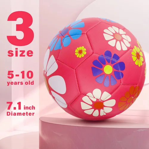 Miniatura 2 de Soccer Balls Size 3 for Girls Soccer Ball for Kids Aged 4-6 6-8 Beginners Outdoors Sports Ball Recreation Playing Ball Birthday Christmas Back to