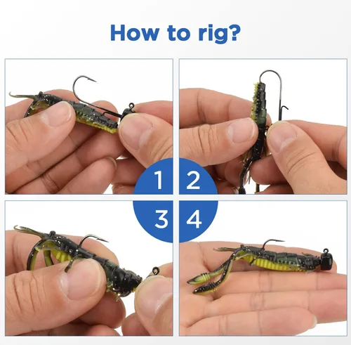 Miniatura 5 de MadBite by KastKing Ned Rig Jig Heads for Soft Fishing Lures, 24-Pack Finesse Standard Mushroom Stand-up Ned Heads Kit, Needle Point Saltwater &