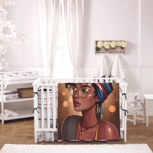Miniatura 4 de Perinsto Manta de forro polar para niña negra africana, ultra suave y cálida para todas las estaciones, para cama, silla, automóvil, sofá
